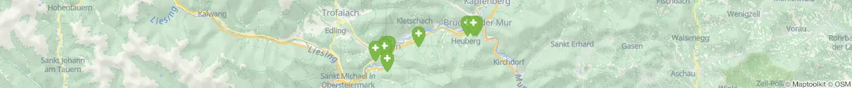 Kartenansicht für Apotheken-Notdienste in der Nähe von Niklasdorf (Leoben, Steiermark)